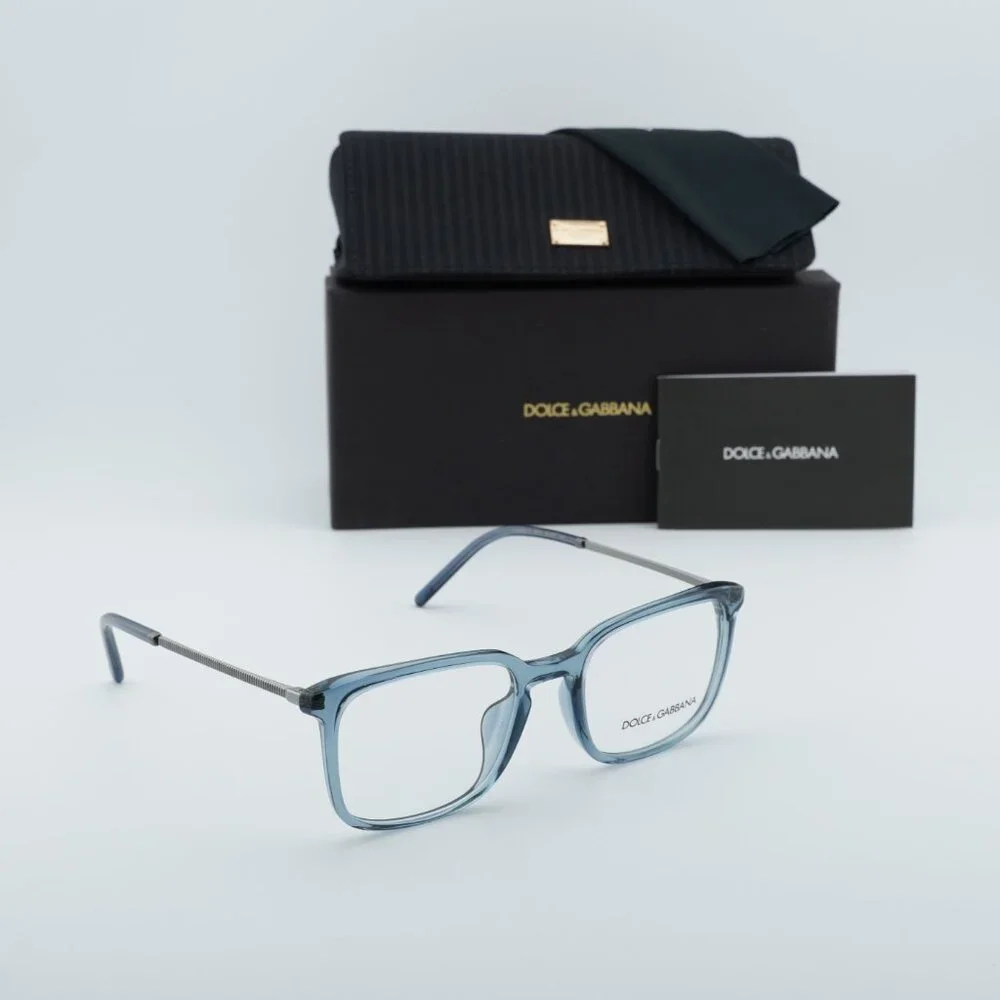 Dolce & Gabbana DG3349F 3040 Rectangle Eyeglasses 54mm - Transparent Blue